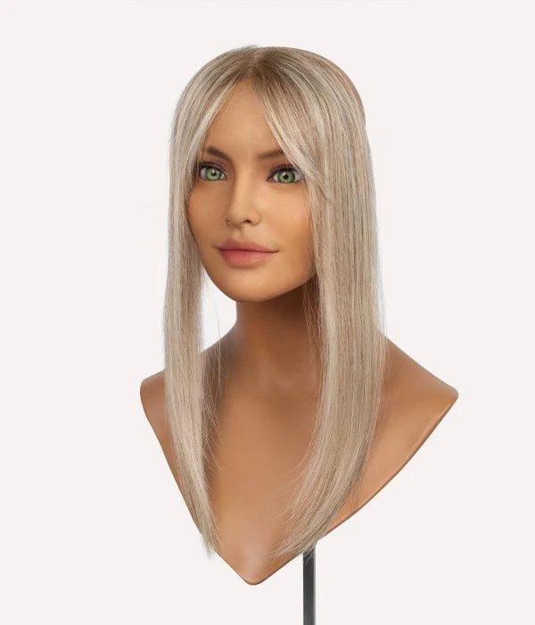 1.5" x 11" Evelyn Ultra-Breathable Full Lace Human Hair Hairline Topper |Halo Wire| 10"