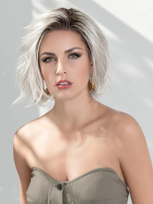 Silver White Short Layered Lace Front Wig with Monofilament Top