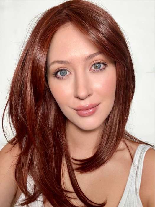 Auburn Synthetic Lace Front Wig with Center Part