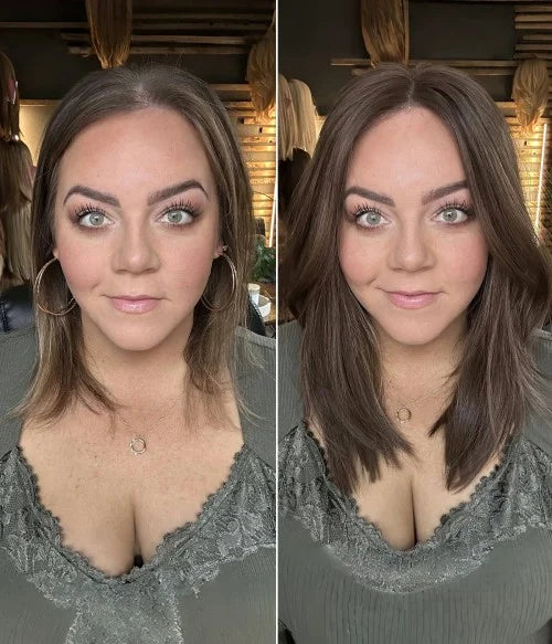 Ash Brown Lace Top Human Hair Topper 8.5"x9" for Thinning Hair