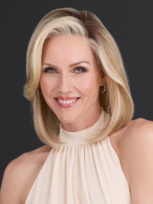 Platinum Blonde Ombre Lace Front Synthetic Wig