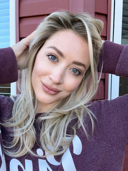 Platinum Blonde Medium Length Layered Lace Front Synthetic Wig