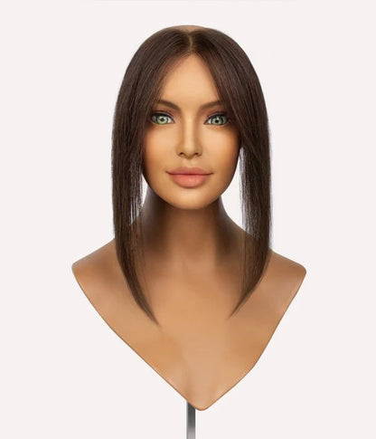 1.5" x 11" Evelyn Ultra-Breathable Full Lace Human Hair Hairline Topper |Halo Wire| 10"