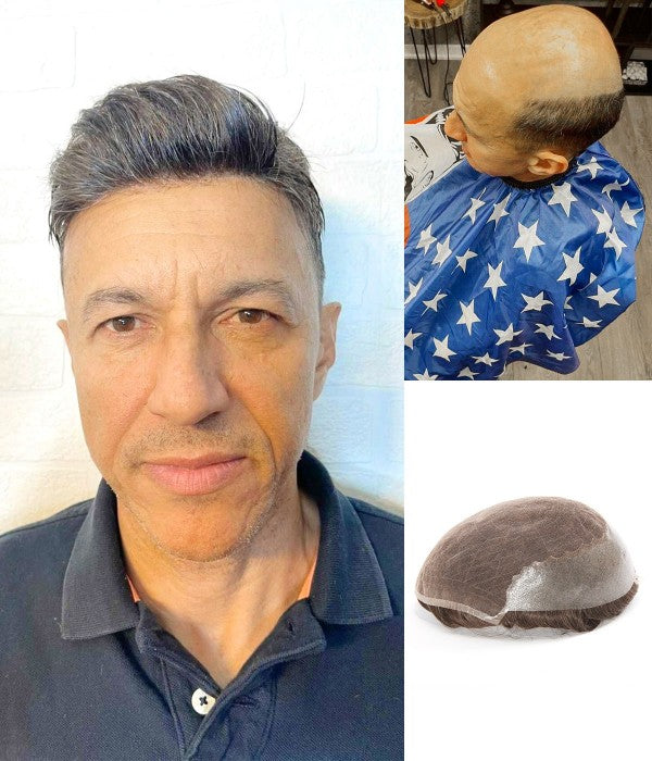 MARS - SWISS LACE WITH PU BACK AND SIDES HAIR REPLACEMENT SYSTEM FOR MEN | POPULAR CHOICE