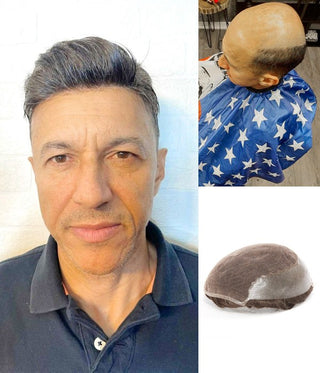 MARS - SWISS LACE WITH PU BACK AND SIDES HAIR REPLACEMENT SYSTEM FOR MEN | POPULAR CHOICE