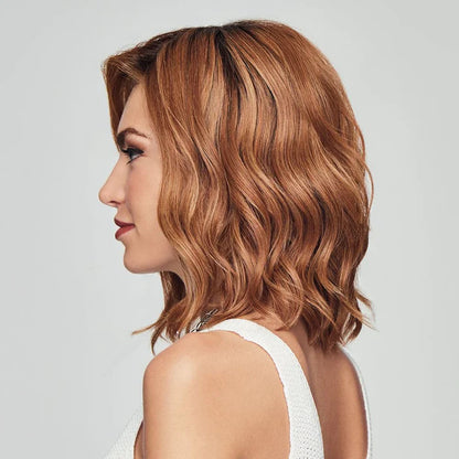 Auburn Medium-Long Wavy Synthetic Lace Front Wig